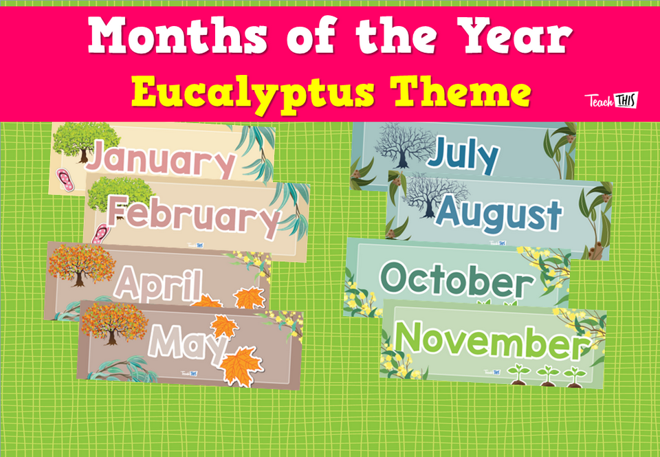 Months of the Year - Eucalyptus Theme