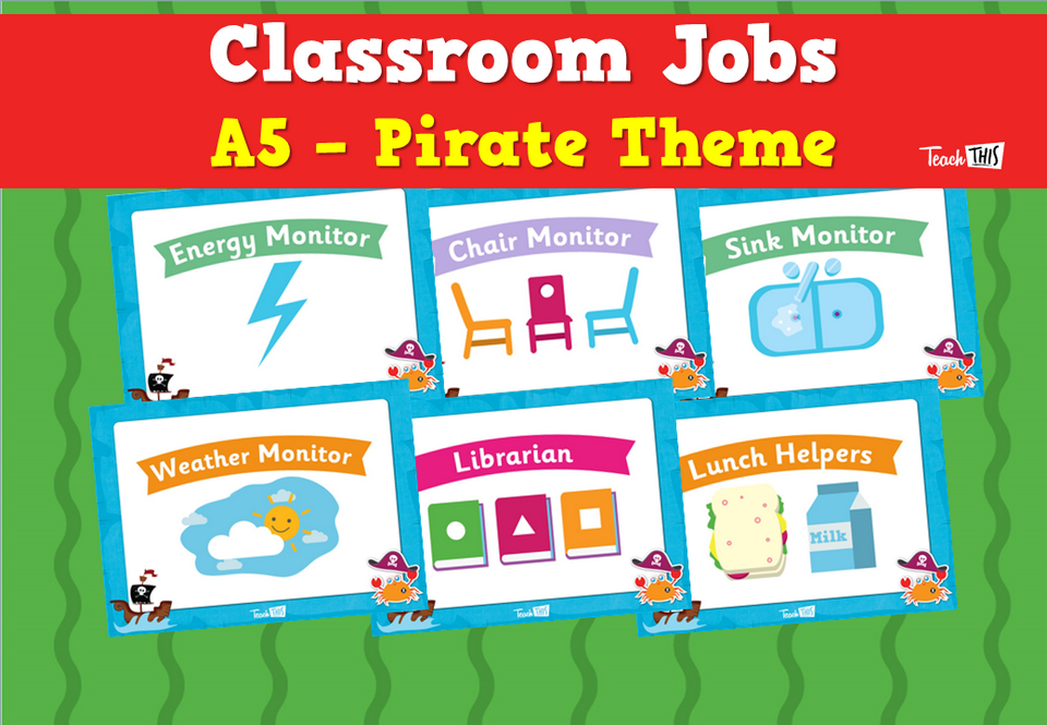 Classroom Jobs A5 - Pirate Theme