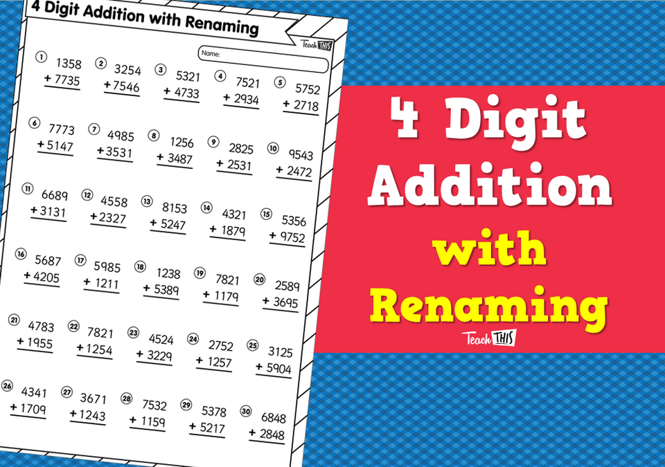 4 Digit Addition with Renaming