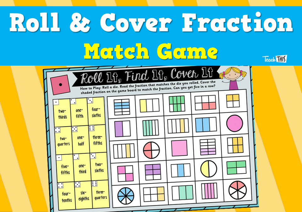 Roll & Cover Fraction Match Game