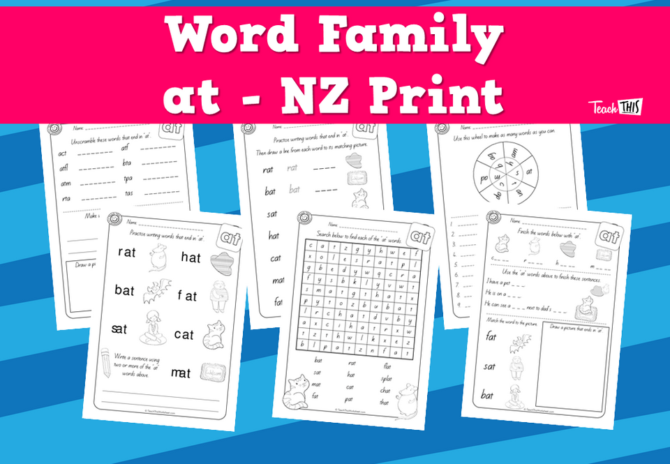 Word Family - at - NZ Print