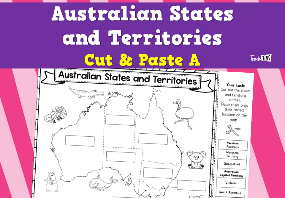 Australian States and Territories - Cut & Paste A