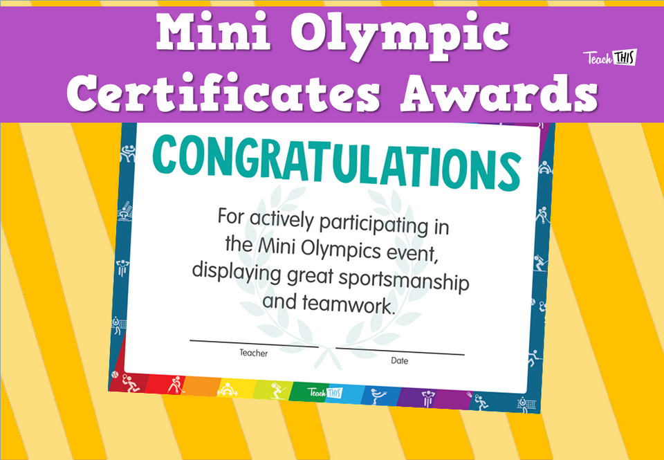 Mini Olympic Certificates Awards