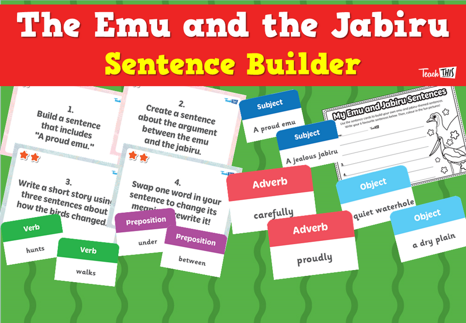 The Emu and the Jabiru - Sentence Builder