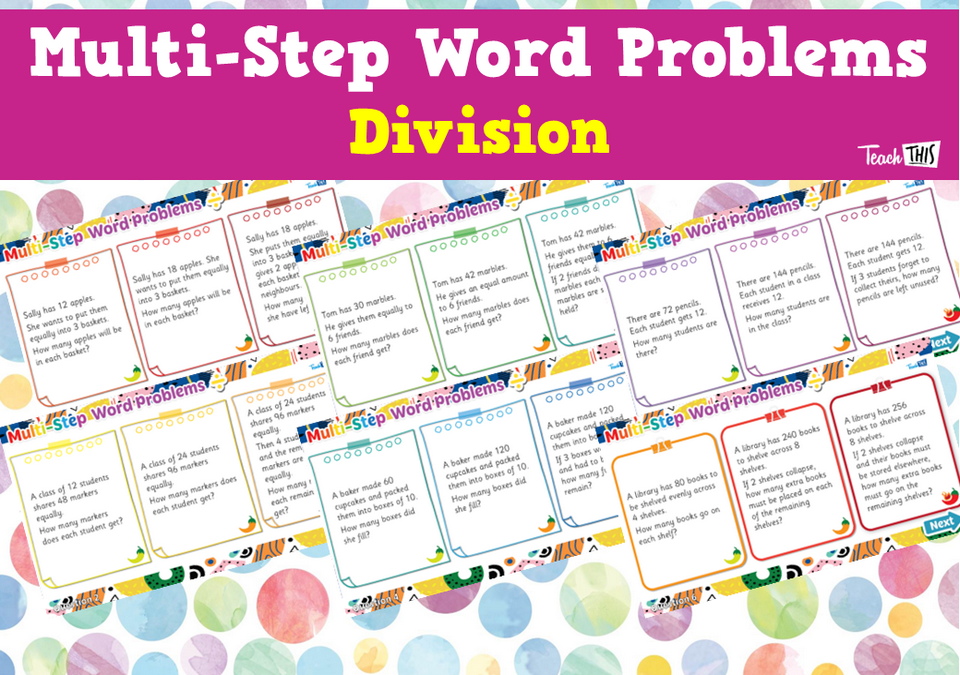 Multi Step Word Problems - Division