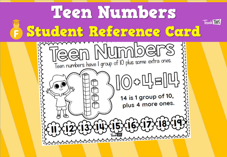Teen Number – Student Reference Cards