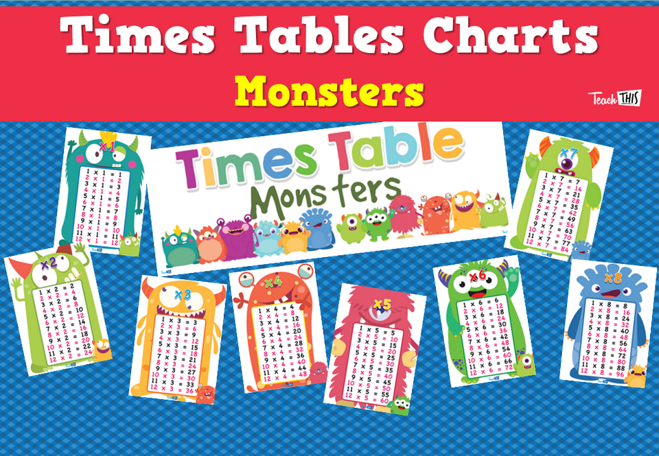 Times Tables Charts - Monsters