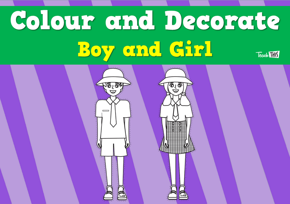 Colour and Decorate - Boy and Girl