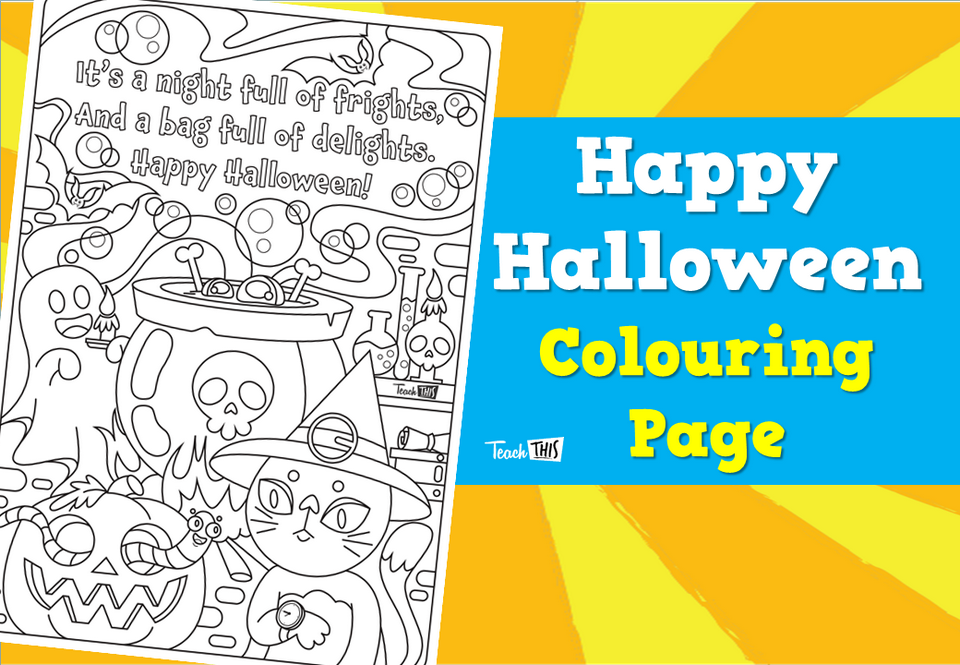 Happy Halloween - Colouring Page