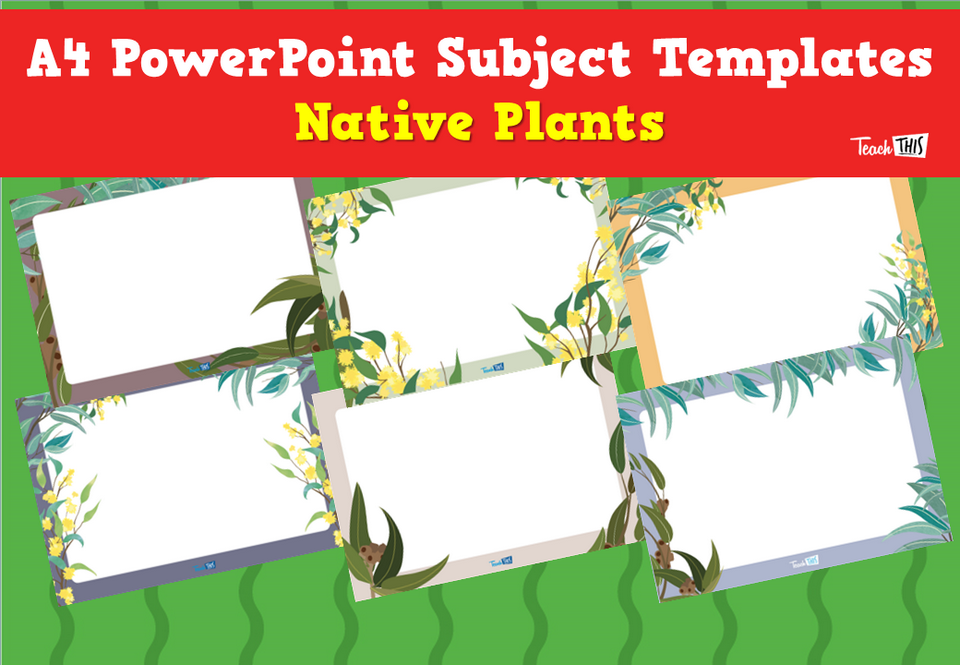 A4 PowerPoint Subject Templates - Native Plants