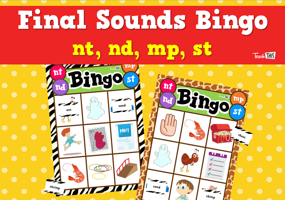 Final Sounds Bingo - nt, nd, mp, st