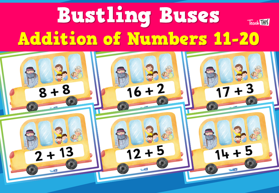 Bustling Buses Addition of Numbers 11-20
