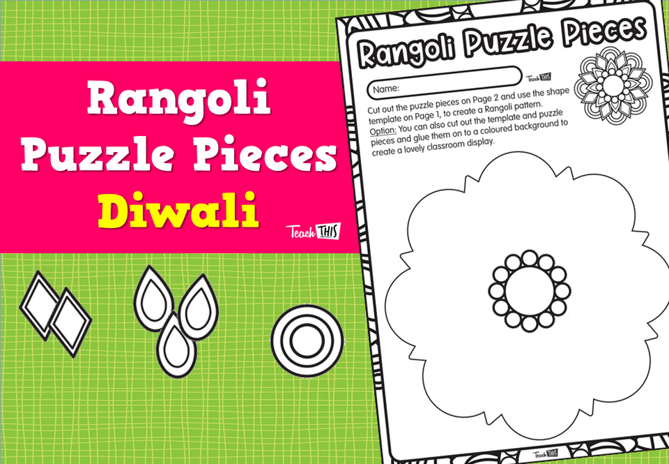 Diwali - Rangoli Puzzle Pieces