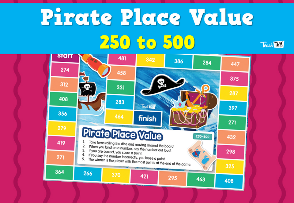 Pirate Place Value - 250 to 500