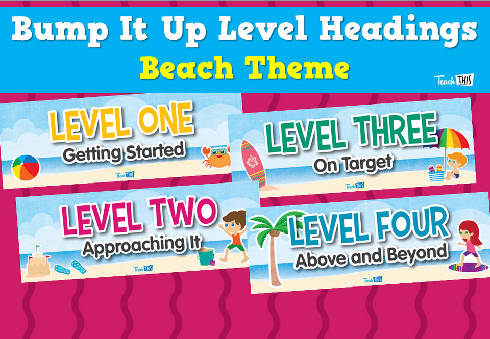 Bump It Up Level Headings - Beach Theme