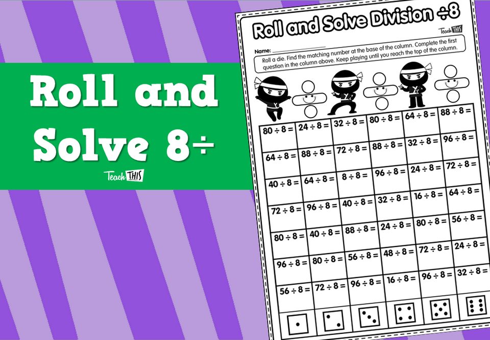 Roll and Solve 8÷