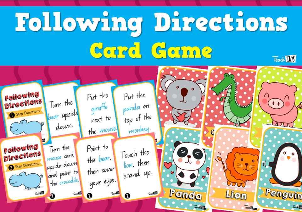 Following Directions Card Game