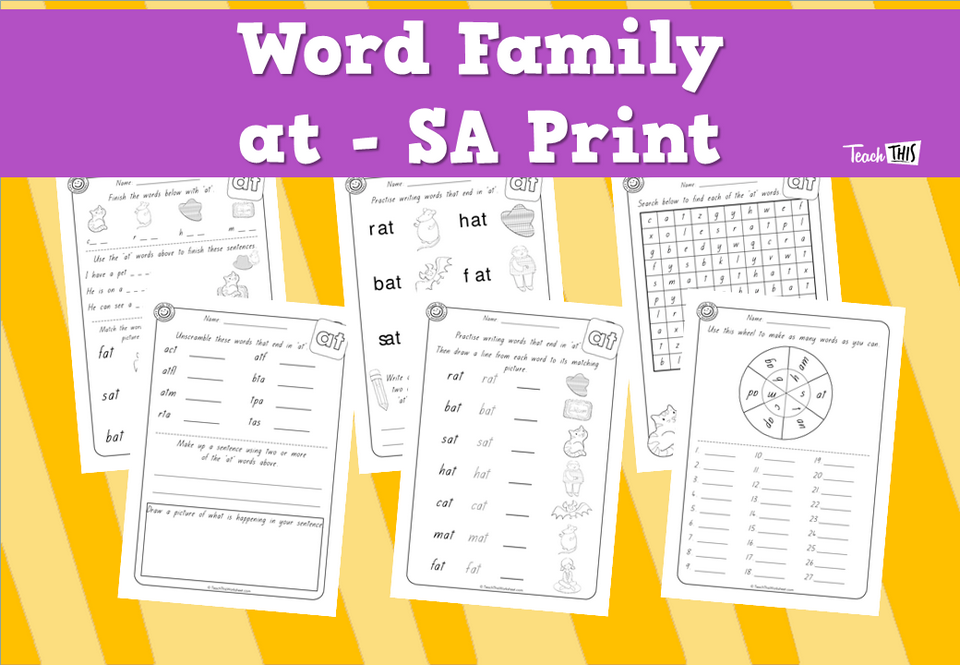 Word Family - at - SA Print