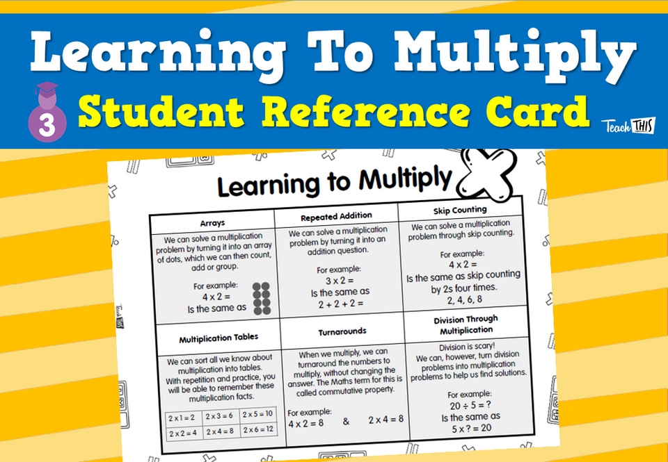Learning to Multiply- Student Reference Card