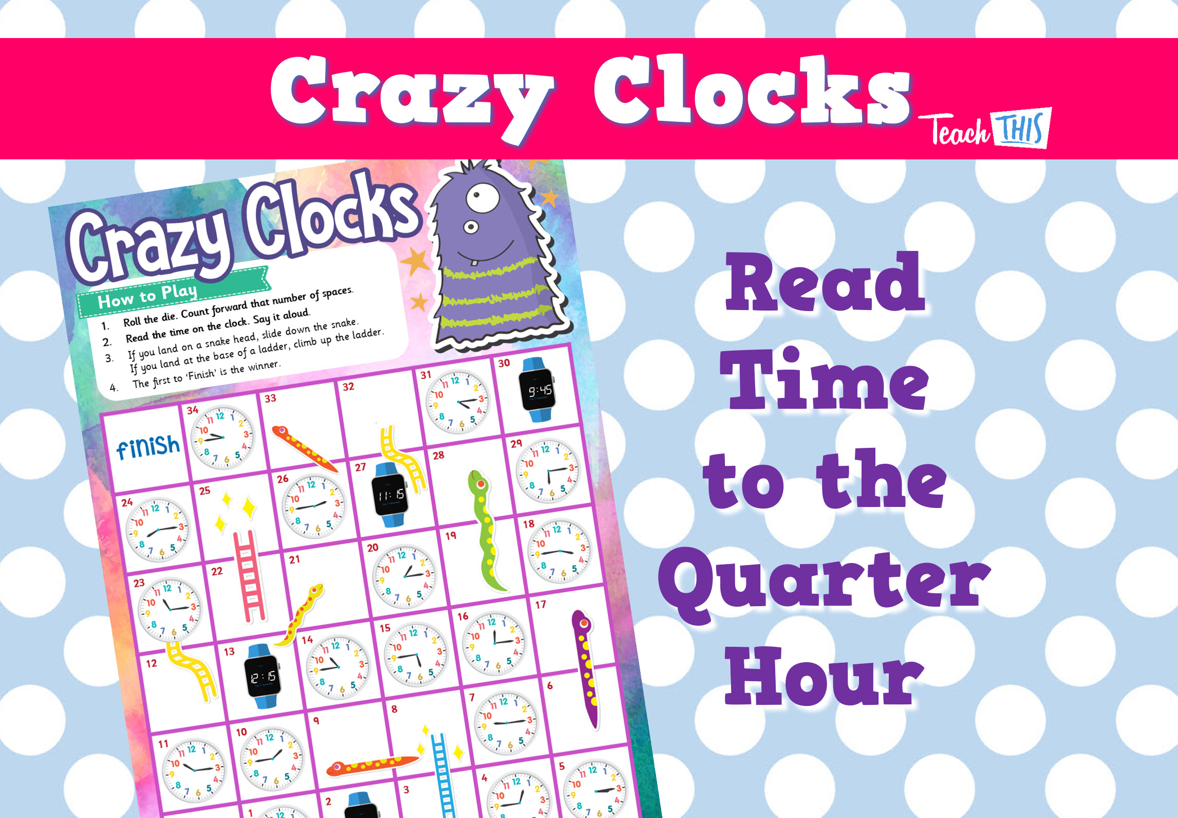 Crazy Clocks - Quarter Past and Quarter To