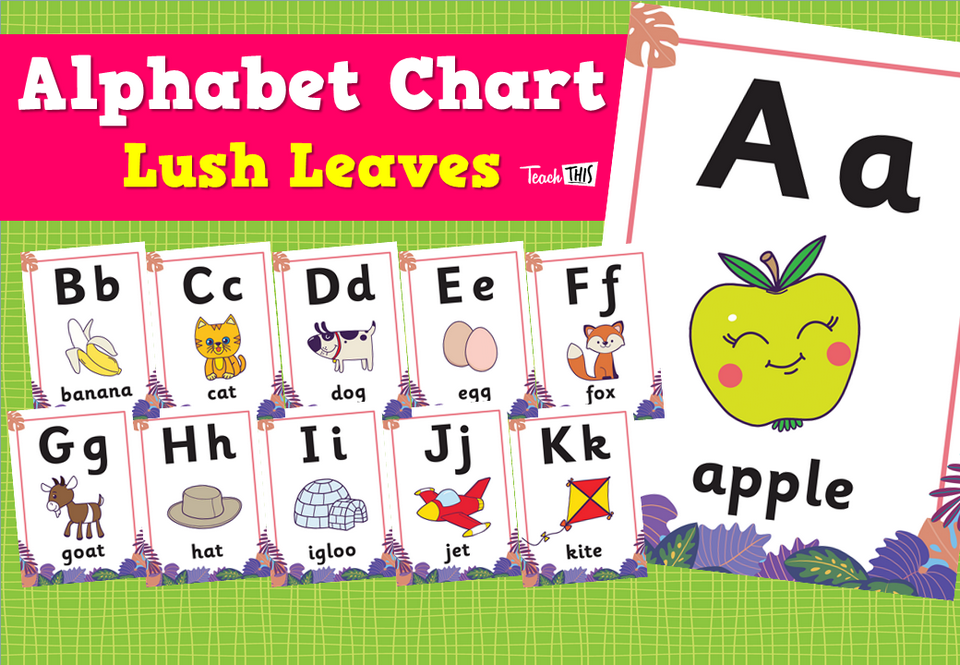 Alphabet Chart - Lush leaves