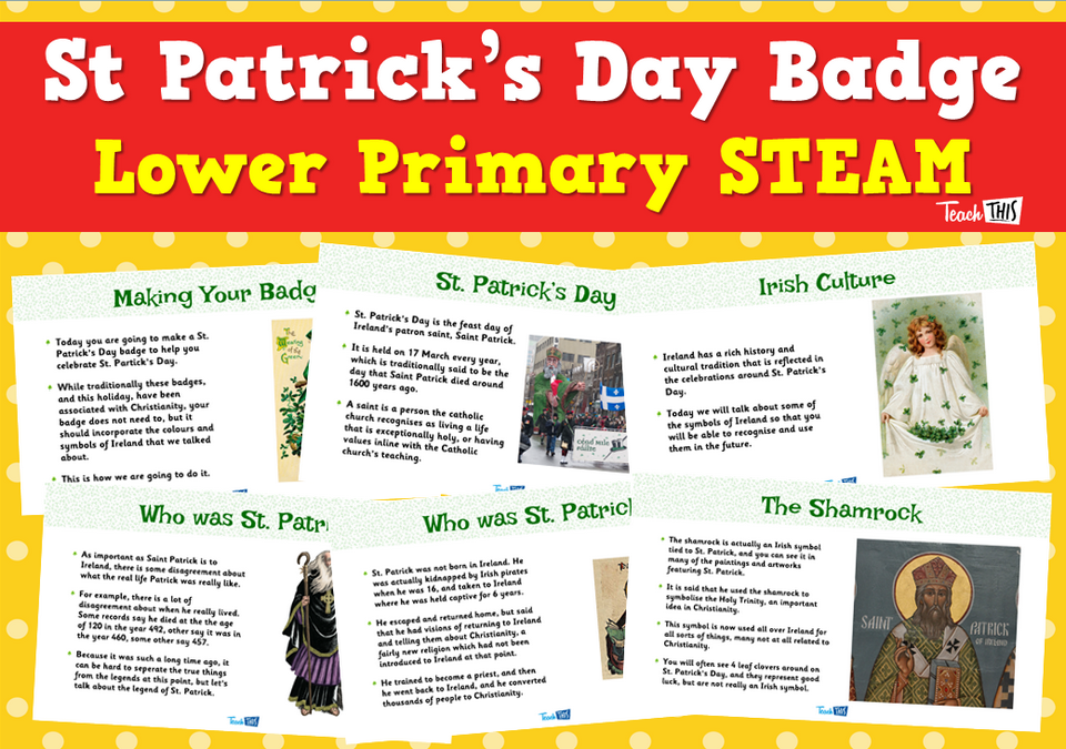 St Patrick’s Day Badge - Lower Primary STEAM