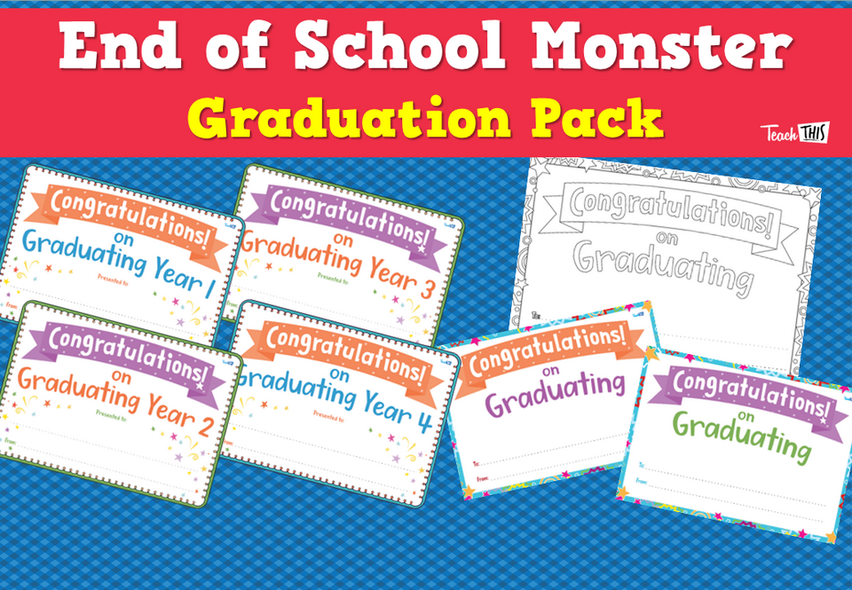 End of School Monster Graduation Pack