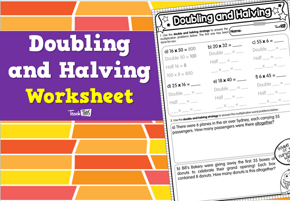 Doubling and Halving Worksheet