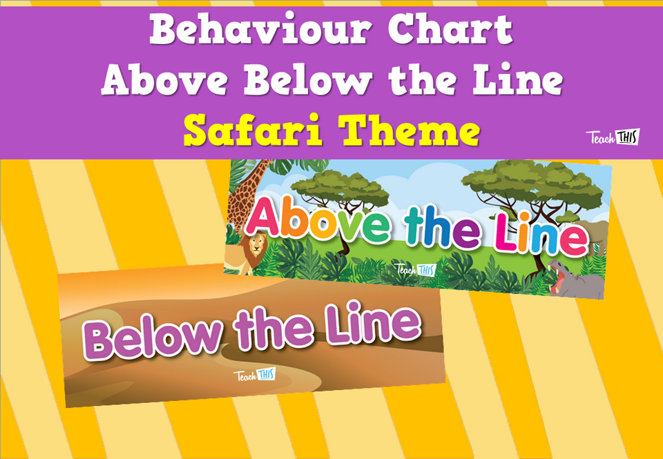 Behaviour Chart - Above Below the Line - Safari Theme