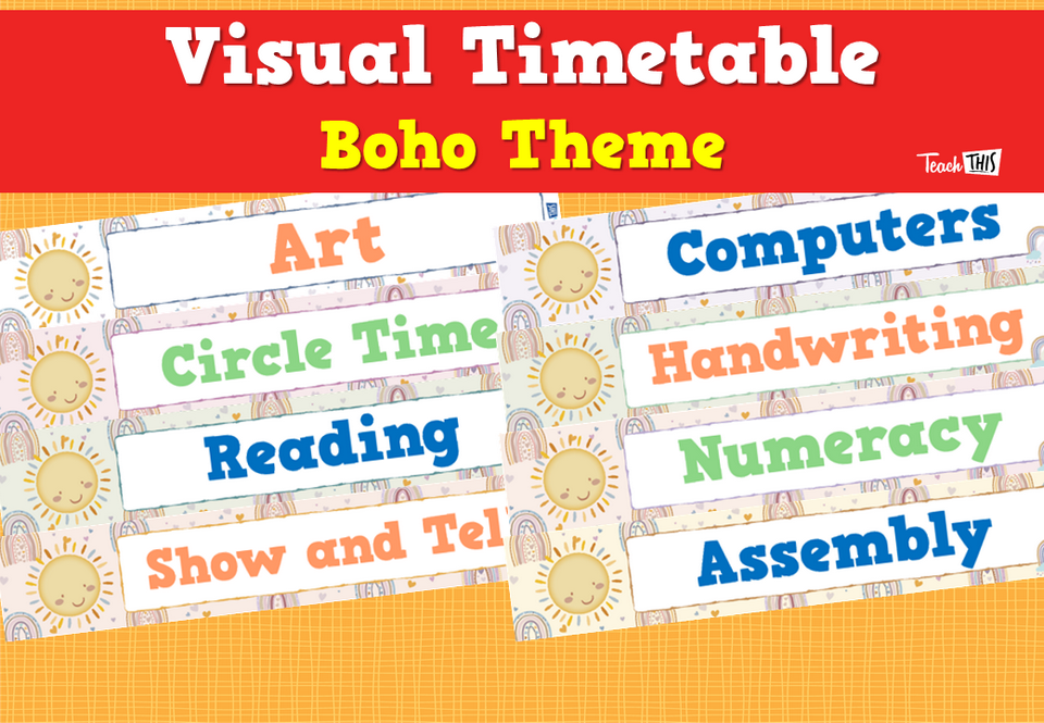 Visual Timetable - Boho Theme