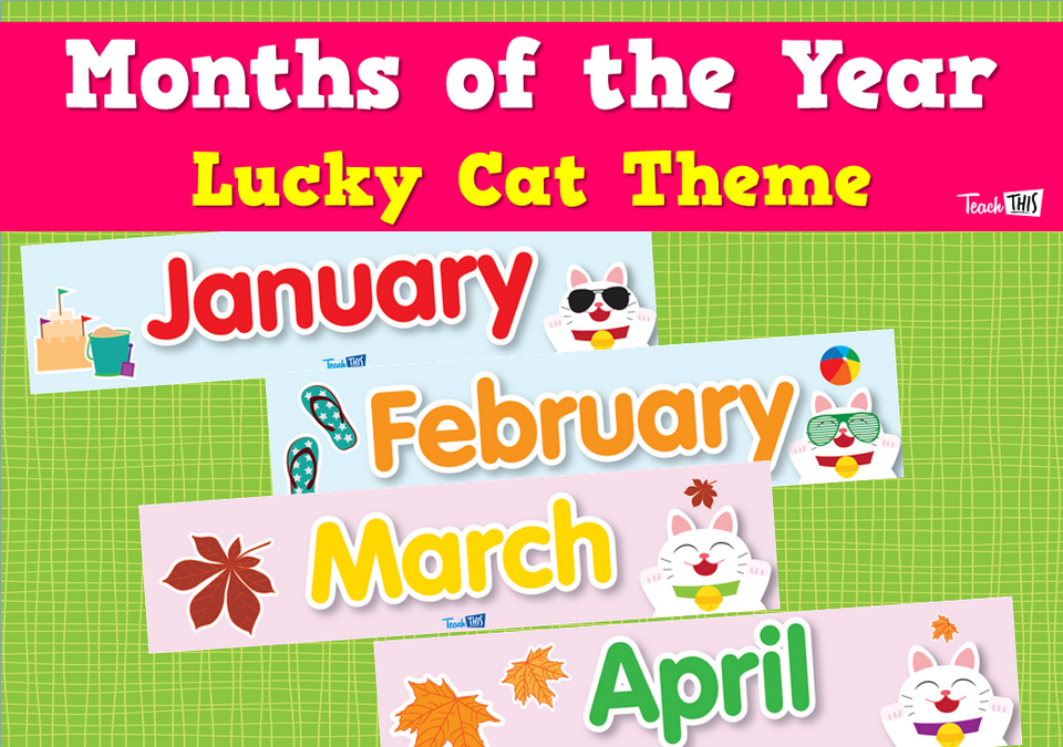 Months of the Year - Lucky Cat Theme