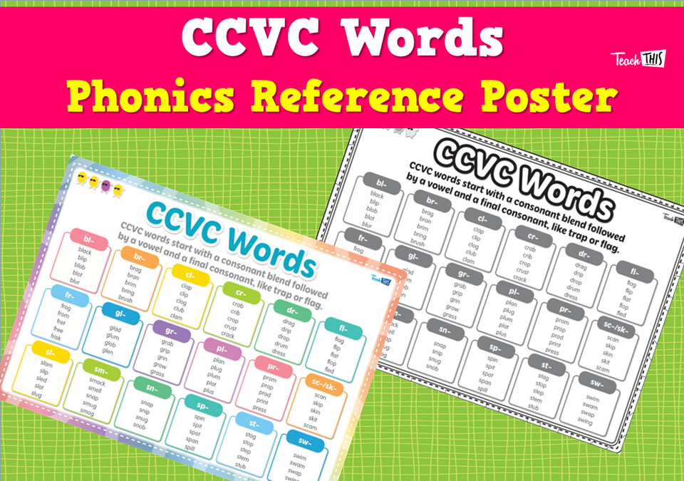 CCVC Words - Phonics Reference Poster