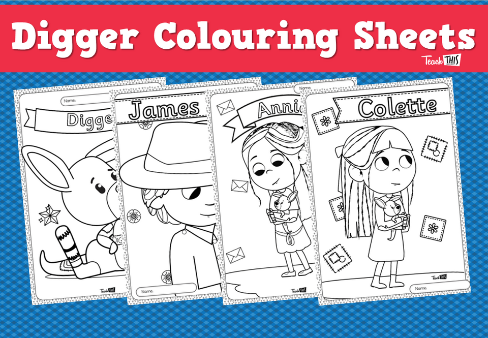 Digger Colouring Sheets