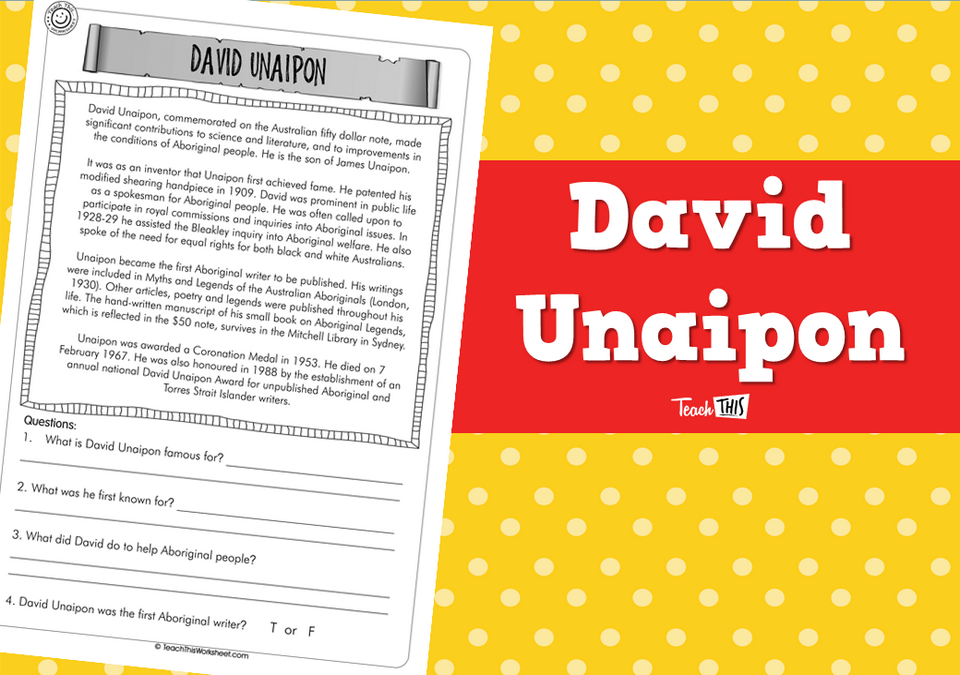 David Unaipon (1pg)