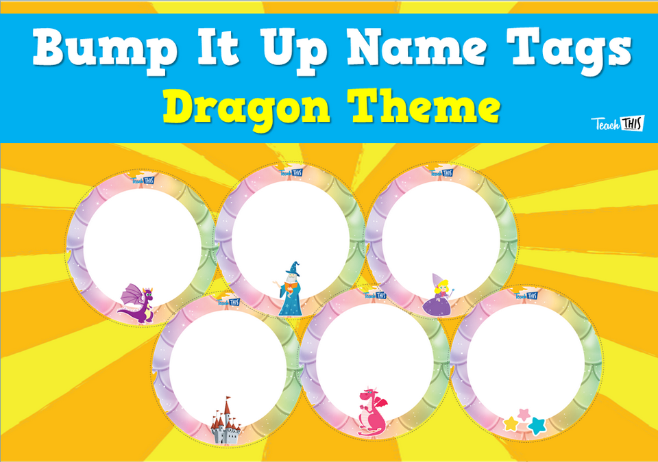 Bump It Up Name Tags - Dragon Theme