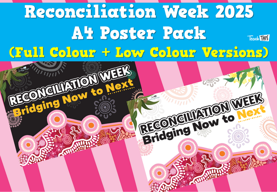 Reconciliation Week 2025 A4 Poster Pack (Full Colour + Low Colour Versions)