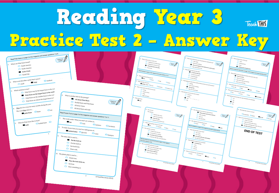Year 3 - P2 Reading - ANSWERS