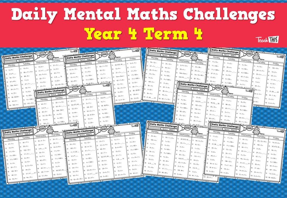 Daily Mental Maths Challenges - Year 4 Term 4
