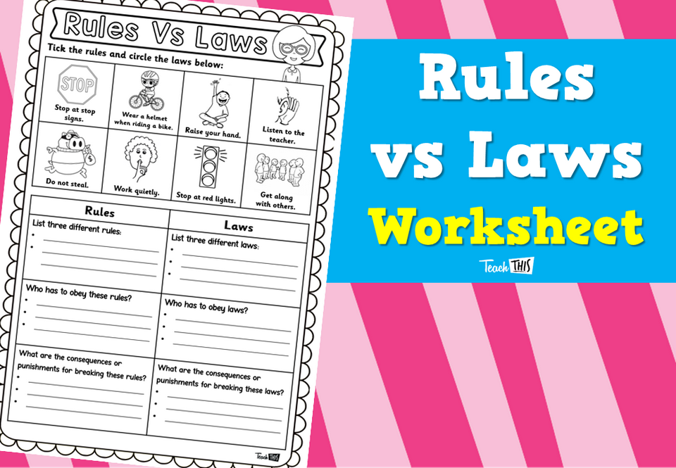 Rules vs Laws - Worksheet