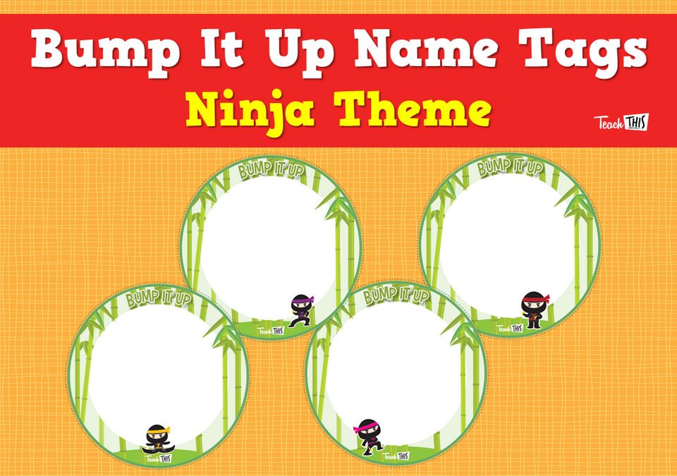 Bump It Up Name Tags - Ninja Theme