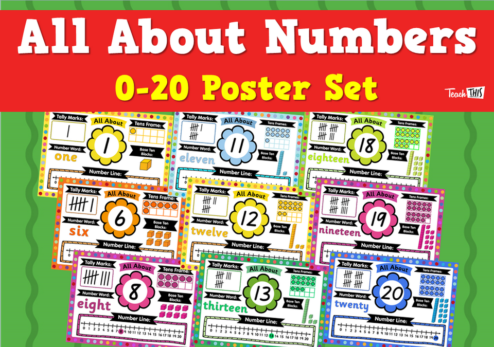 All About Numbers - 0-20 Poster Set