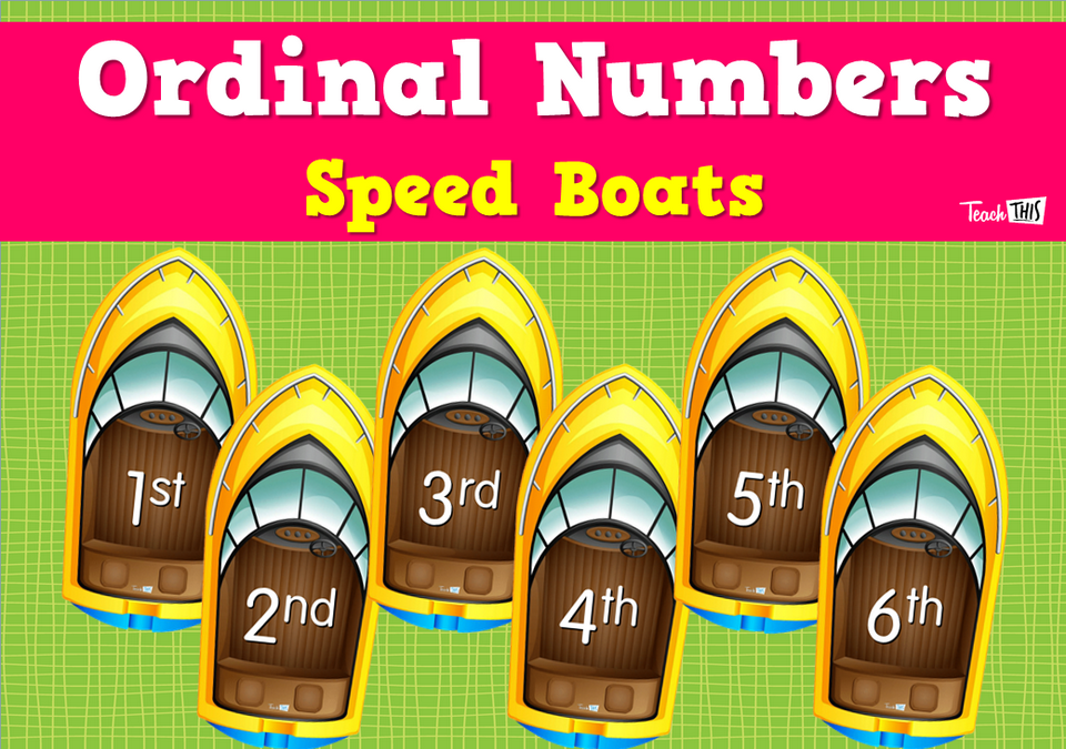 Ordinal Numbers - Speed Boats