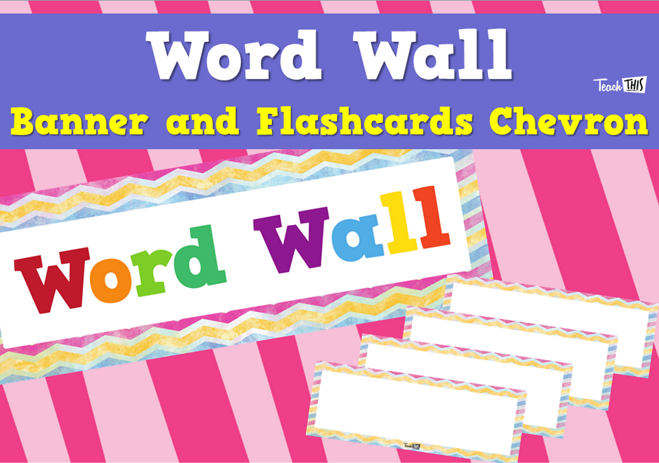 Word Wall Banner and Flashcards - Chevron