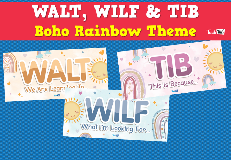 WALT, WILF, TIB  - Boho Rainbow Theme