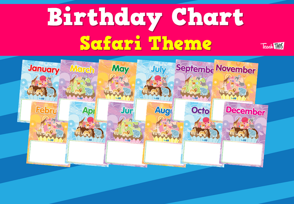 Birthday Chart - Safari Theme