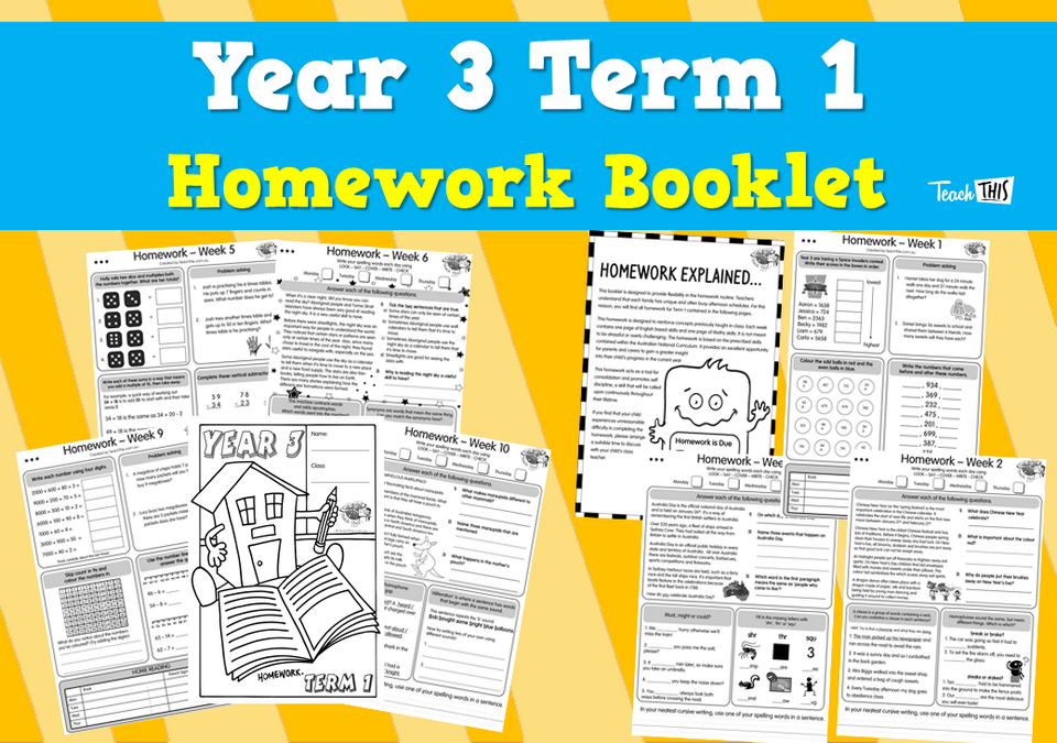 Year 3 Term 1 Homework Booklet