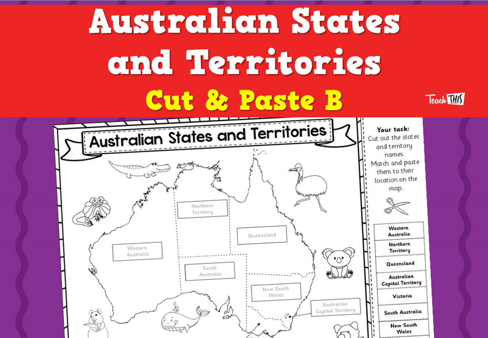 Australian States and Territories - Cut & Paste B