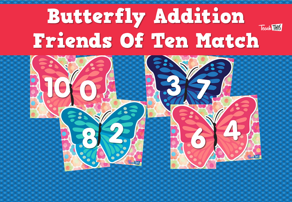 Butterfly Addition Friends Of Ten Match