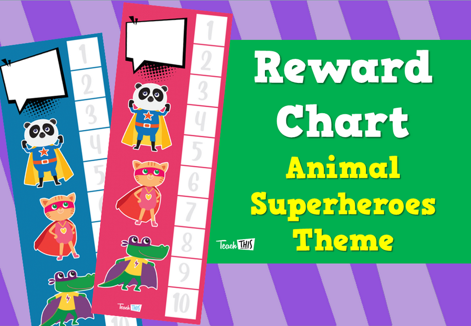 Reward Chart - Animal Superheroes Theme