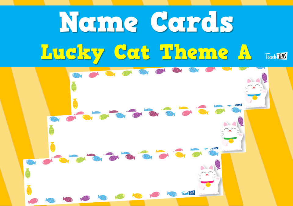 Name Cards - Lucky Cat Theme A